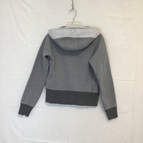 Lululemon Two Toned Grey and White Scuba Hoodie Size 6 - Picture 6 of 9